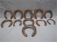 14 Vintage Assorted Patina Horse Shoes