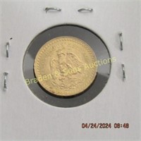 MEXICAN 1945 2.5 PESO GOLD COIN.
