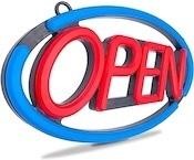 LED Open Sign for Business 24x12 inch Blue-Red see