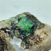 73 Gm Stunning Emerald Crystal on Quartz Mica