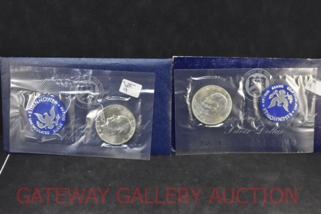 (2) Eisenhower Silver Dollars: