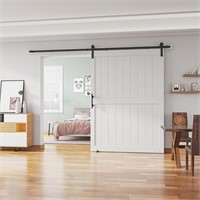(READ)58'x84' Barn Door with 10 Ft Kit  White