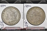 (2) Morgan Silver Dollars: