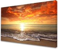(READ)Ocean Sunset Art  24.00x36.00  Beach & Waves