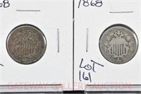 (2) Shield Nickels: