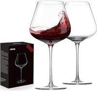 JBHO Crystal Burgundy Wine Glasses  2 Count
