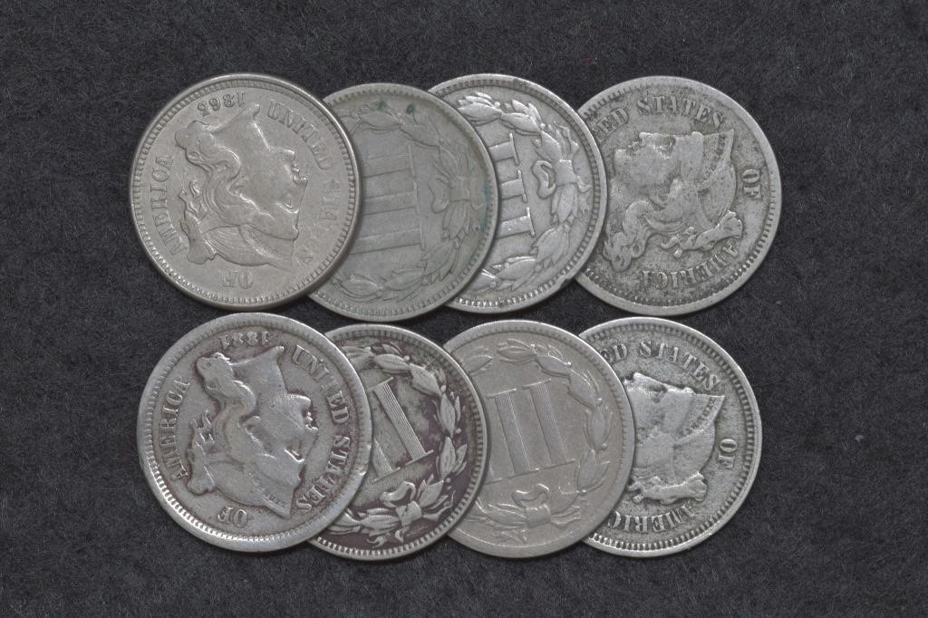 8 - Nickel Three Cents