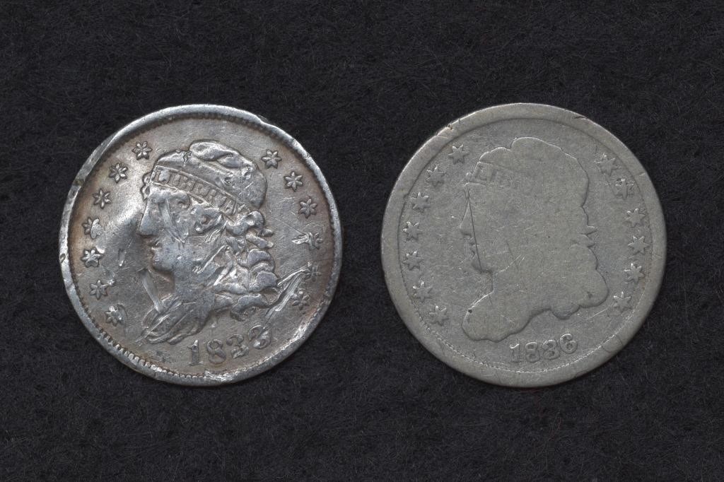 1833 and 1836 Capped Bust Half Dimes
