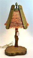 VINTAGE AUDET QUEBEC WOOD LAMP