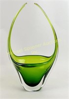 CHALET STYLE GREEN GLASS VASE