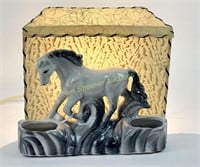 1950'S KITSCH HORSE LAMP WITH SHADE