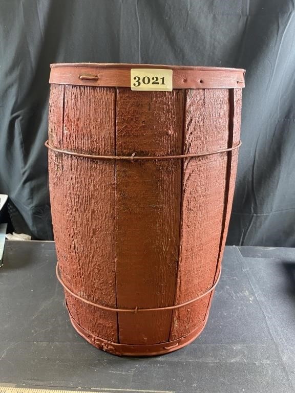 Small Wooden Red Barrel