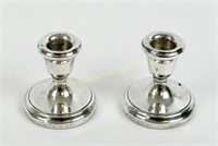 PAIR ENGLISH STERLING WEIGHTED CANDLESTICKS