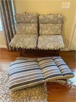 4 Gray Reversible Patio Chair Cushions