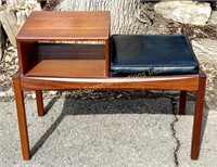 MCM TEAK TELEPHONE BENCH