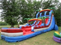 20' Red & Blue Dual Lane Slide with Pool