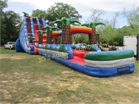 30' Dual Lane Slide with attachment slide and pool