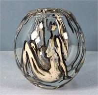 Studio Art Glass Vase w/ Nude Figures