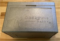 Heavy duty Oberweis Dairy styrofoam cooler
