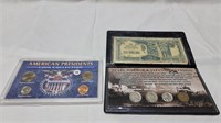 2 U.S COIN sets and Japanese bills