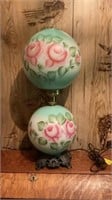 Antique/Vintage Double Globe Lamp Roses