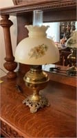 Vintage Brass Hurricane Style table lamp