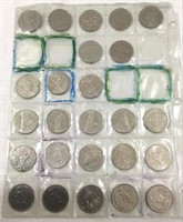 25 Canadian $1 coins from the 1960's, 70's & 80's.