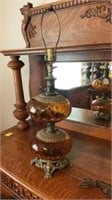 Vintage Amber Swirl Lamp