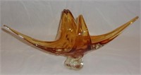 Vintage amber art glass.