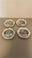 Vintage Currier & Ives Winter Collection Plates 7"