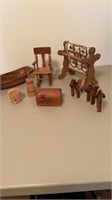 Mixed lot of Wooden Various Doll size Collectables
