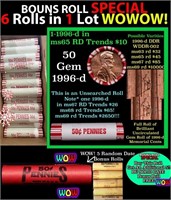 THIS AUCTION ONLY! BU Shotgun Lincoln 1c roll, 199