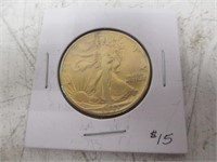 1942-D Walking Liberty Silver Half Dollar Gold