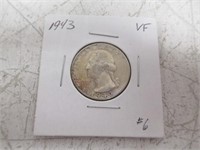 1943 Washington Silver Quarter VF