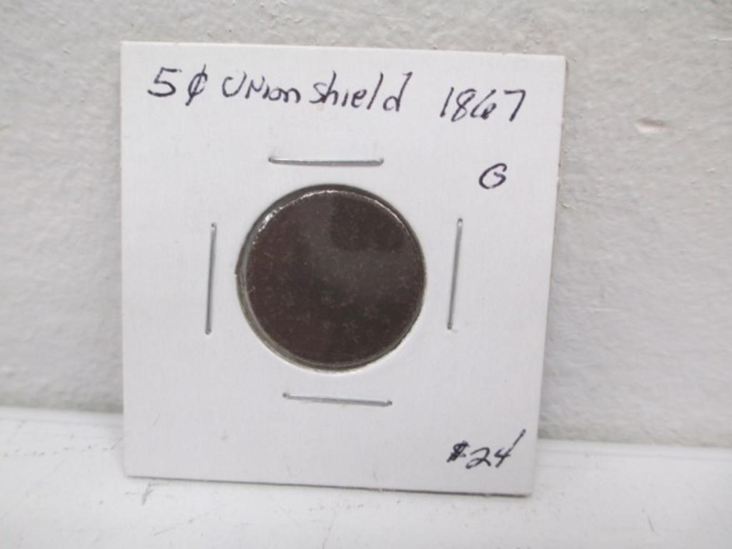 1867 Union Shield Nickel