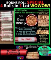 THIS AUCTION ONLY! BU Shotgun Lincoln 1c roll, 198