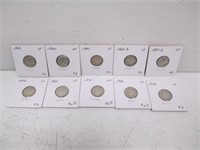 Lot of 10 Silver Pre 1964 Roosevelt Dimes -