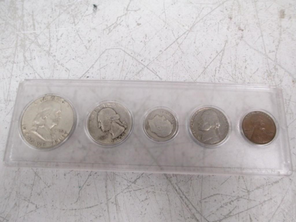 1955 U.S. 5 Coin Set w/ 3 Silver Coins Including