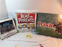 2 games & puzzle, Risk, Beat the Parents