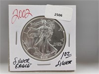 2002 1oz .999 Silver Eagle $1 Dollar