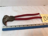 Red handled fencing pliers