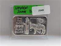 1oz .999 Silver Nevada Art Bar