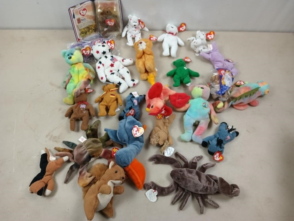 Box of assorted Ty beanie babies