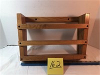 Oak wall mount book/magazine rack, 13 1/2" long