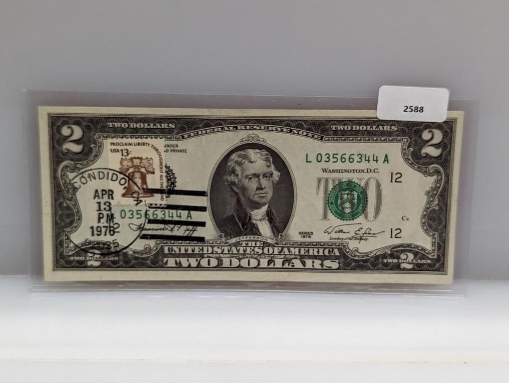 1976 $2 Fed Reserve Note w/Postal Comm