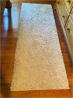 Cream Shag Carpet Runner Rug