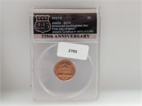 ANACS 2017-S EU70 Shield Penny