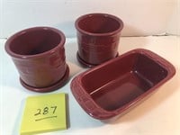 3 Longaberger pottery pieces