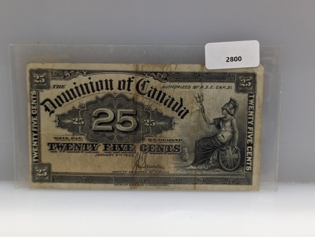 Dominion of Canada Twenty Five Cent Note