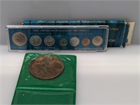 1980 Israel Mint Set & Lg 1970s Medal